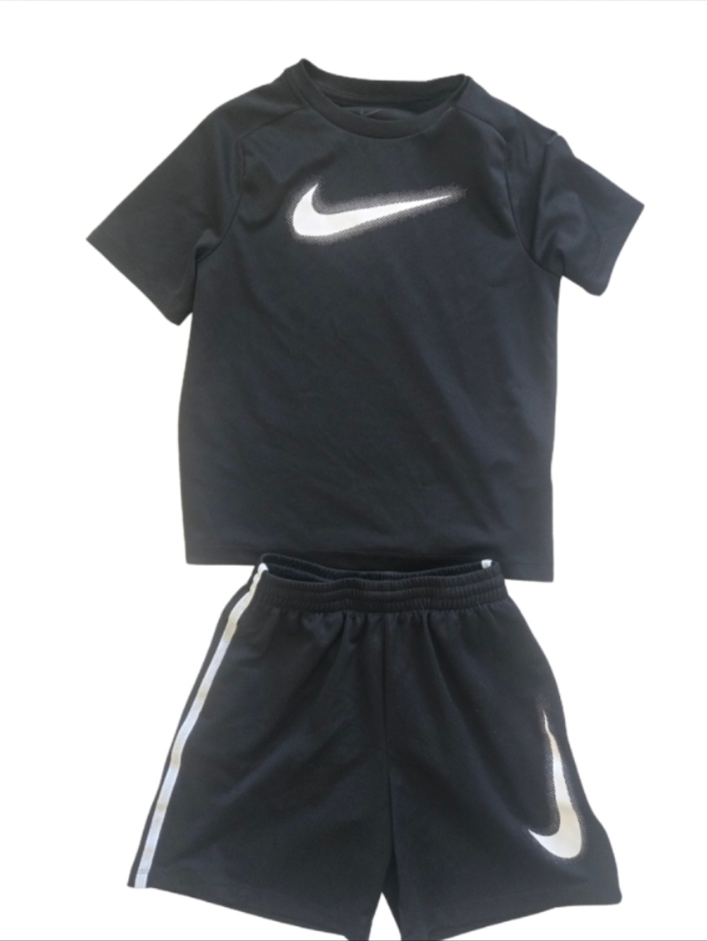 Nike Black & White Boys' Short Sleeve Tee and Shorts Set